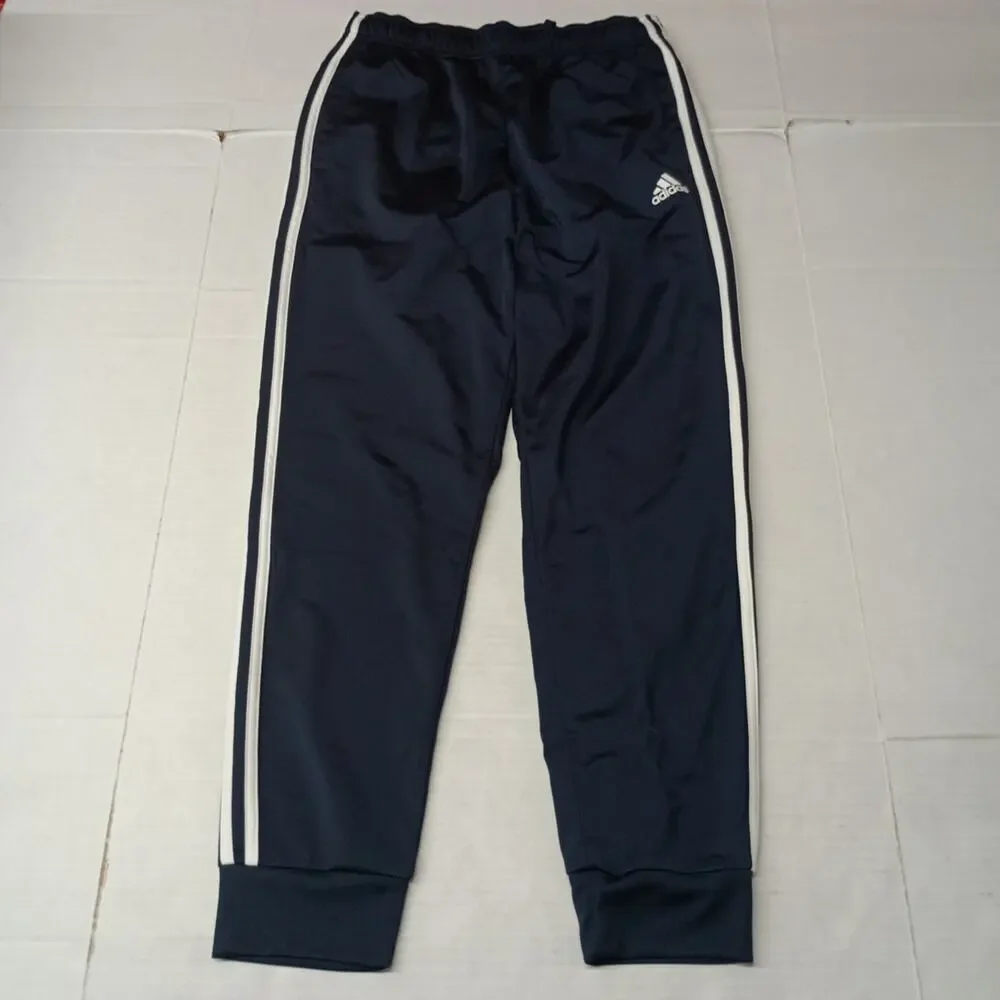 Adidas MultiSport‎ Joggers Men's M Navy Blue White Three Stripe Tricot H46106